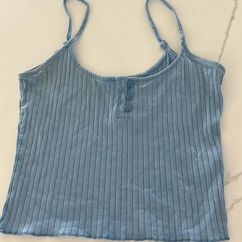American Eagle blue crop top tank top